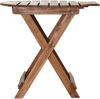 Table d'appoint pliante en bois massif pour l'extérieur - Table basse décorative artisanale en forme de poisson pour patio, jardin et camping