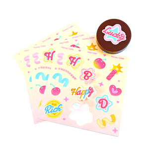 Tùy Chỉnh Tự Dính Với Logo Kết Cấu Sticker Giấy Nụ Hôn Cắt Dán Nhãn Vinyl Dễ Thương Phim Hoạt Hình Con Chó Dán Tấm - Product Image 4