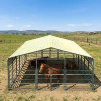 Abri extérieur moderne pour bétail, en acier galvanisé, résistant et imperméable, Everstream 20x20 pieds, pour bovins, moutons, chevaux