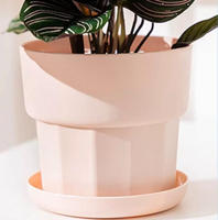 Pot Bunga Plastik PP Tahan Lama, Pot Kecil dengan Lubang Drainase, Desain Stylish untuk Lantai, Pusat Perbelanjaan, Meja