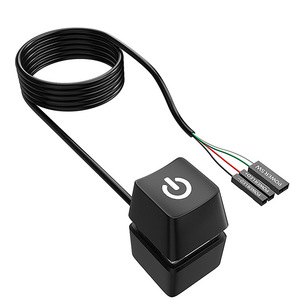 Interrupteur d'extension du bouton d'alimentation de l'ordinateur 1,65 m avec adaptateur de contrôle de démarrage à distance par carte mère et LED - Product Image 1