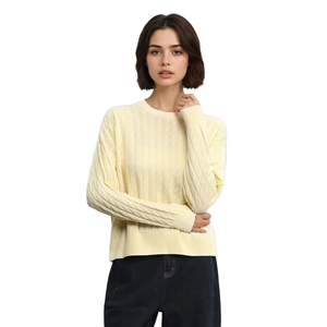 Pullover da ragazza in lana in <span class=keywords><strong>maglia</strong></span> di lana 100% in peluche girocollo personalizzato lavorato a <span class=keywords><strong>maglia</strong></span> maglioni da donna per il commercio all'ingrosso - Product Image 1