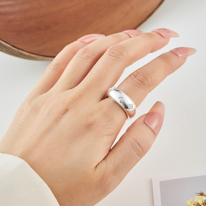 Retro Brushed Wide Starburst <b>Open</b> <b>Ring</b> Micro Pave Zircon Index Finger Party Fashion Jewelry - Product Image 2