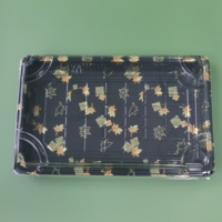 Boîte à sushi transparente jetable avec impression personnalisée, conteneur rectangulaire à emporter avec couvercle à fermeture sécurisée