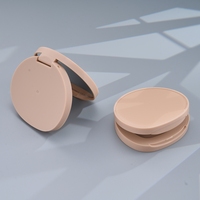 Vente en gros directe usine – Boîte ovale portable vide en plastique pour fond de teint liquide, fard à joues, maquillage en poudre libre et emballage BB