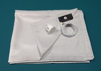 Taie d'oreiller de mise à la terre / Drap plat en polyester à filament de carbone 2,5 mm, tissu à mailles fines, blanc/bleu clair, pour un confort amélioré et une sécurité accrue