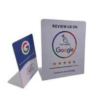 Support en acrylique transparent personnalisé avec menu de restaurant NFC Cartes de contrôle d'accès à code QR de Google Review