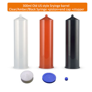 ANTIGUO EE. UU. 300ml PP Tubo de pegamento ancho Adhesivo Jeringa Barril Luer Boca Tapón de rosca Cartucho grande Transparente - Product Image 4