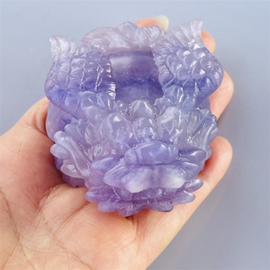 Hot Bán Tinh Thể Tự Nhiên Động Vật Chữa Bệnh Tím fluorite Pha Lê Khắc Rồng Rùa Cho Món Quà Trang Trí - Product Image 6