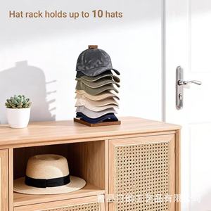 Wooden baseball cap <b>stand</b>, wooden <b>hat</b> rack, solid wood desktop baseball cap display rack, baseball cap storage rack - Product Image 4