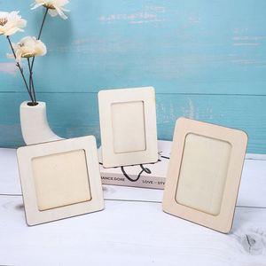 Custom Blank Unfinished Wooden Photo Diy Paint 5/6/7 Inch Tabletop Wood Picture <b>Frame</b> for Kids Parent-Handmade Craft - Product Image 2