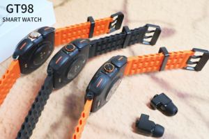 Fones de Ouvido à Prova d'Água IP67 SmartWatch GT98 <span class=keywords><strong>2</strong></span> em 1 Relógio Inteligente com Fones de Ouvido Aplicativo Da Fit 400Mah 30Mah Chamadas BT Monitor de Frequência Cardíaca - Product Image 6