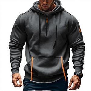 Pull à capuche décontracté pour homme, collection automne-hiver 2025, avec fermeture éclair, poches latérales multi-zippées, doublure polaire imperméable, grandes tailles - Product Image 3