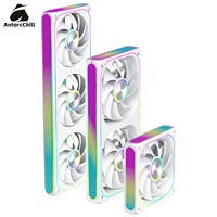 Ventilador AntarcChill Infinity Mirror de 360 mm con ARGB Integrado, Ventilador Silencioso PWM de 120 mm Enlazable, Sincronización con la Placa Base para PC Gaming