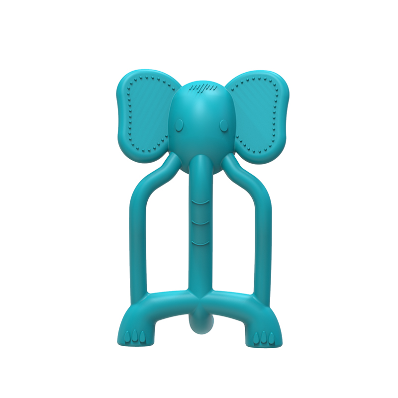 Натуральная силиконовая детская игрушка для прорезывания зубов 100% безопасный жевательный силиконовый Прорезыватель слона