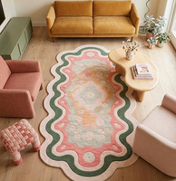 Tapis tufté fait main sur mesure pour salon, chambre, hôtel – Tapis décoratif moderne en peluche, doux et antidérapant