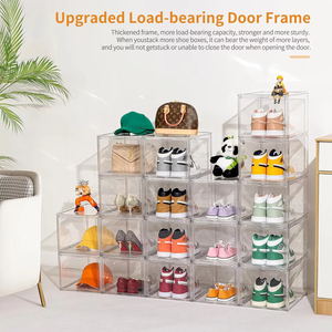 Trong Suốt Acrylic Giày Tổ Chức Hộp Rõ Ràng Acrylic Hộp Giày Tổ Chức Stackable Giày Lưu Trữ Hộp Cho Sneaker Khởi Động - Product Image 6