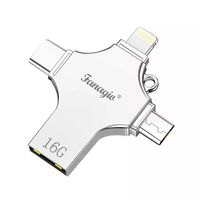 Clé USB multifonctionnelle 4 en 1, 8-256 Go, USB 3.0, OTG, type C, Lightning pour téléphones Android et ordinateurs