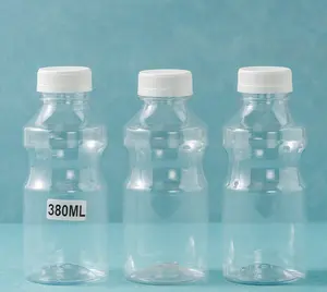 Fornecedor PET atacado 380ml garrafa de enxaguatório bucal vazia transparente para animais de estimação embalagem plástica