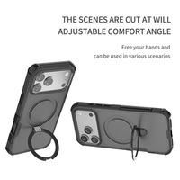 Coque de téléphone antichoc en TPU et PC pour iPhone 17 Pro Max 18 Pro Max avec support anneau et support magnétique pour recharge sans fil