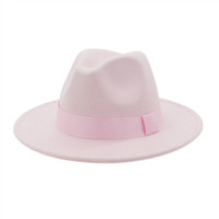 Chapeaux Fedora personnalisés en stock 18 couleurs unisexe 100% chapeau Fedora à large bord en feutre de laine vente en gros