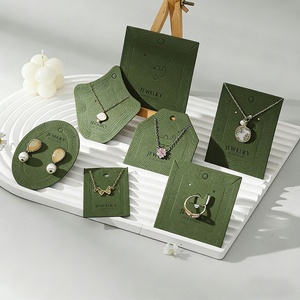 Jewelry Display Cards with Custom logo High-End Green Jewelry Storage <b>Earring</b> Bracelet Necklace Cardboard Jewelry Display Card - Product Image 5