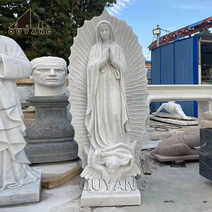 Statue de la Vierge <span class=keywords><strong>Marie</strong></span> sculptée à la main sur mesure, taille réelle, en marbre blanc, sculpture religieuse Notre-Dame de Grâce pour église ou place publique - Product Image 3