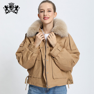 Veste en duvet <span class=keywords><strong>de</strong></span> <span class=keywords><strong>canard</strong></span> pour femme, Parka d'hiver avec col en fourrure <span class=keywords><strong>de</strong></span> renard, vêtement d'extérieur épais et chaud, manteaux bouffants - Product Image 2