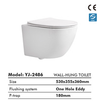 Style européen Simple Sanitaire Salle de bain Céramique Wc Blanc Sans Monture Toilettes flottantes suspendues au mur