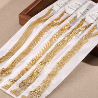 Chaîne de collier en acier inoxydable plaqué or 18 carats PVD de haute qualité, anti-ternissement, pour la fabrication de bijoux DIY, vente en gros
