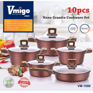 Ensemble de casseroles en granit nano Vmigo 10 pièces, en aluminium moulé sous pression, antiadhésif, pour la cuisine, VM-1088 - Product Image 2