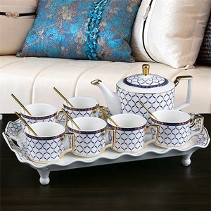 Wholesale Restaurant <strong>Antique</strong> Modern Fine Exquisite Bone China <strong>Tea</strong> <strong>Set</strong> with <strong>Tea</strong> Pot and Tray - Product Image 6
