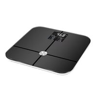 Balance connectée numérique pour la graisse corporelle, écran LCD noir, OEM ODM, 180 kg/396 lb, pour salle de bain
