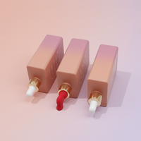 Bouteilles de soins de la peau en verre dégradé rose de 100ml avec bouchon à vis en forme de coeur Flacon compte-gouttes cosmétique de parfum élégant Emballage élégant