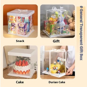 Boîte à gâteaux transparente personnalisable 4 6 8 10 12 pouces Dessert et emballage de gâteau d'anniversaire sans danger pour la cuisson des célébrations d'anniversaire - Product Image 2