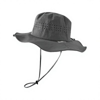 Chapeau Bob Décontracté d'Été à Large Bord Anti-UV, Séchage Rapide, Maille Respirante, Résistant à l'Eau, pour Voyage en Extérieur et Pêche, avec Sangle Mentonnière