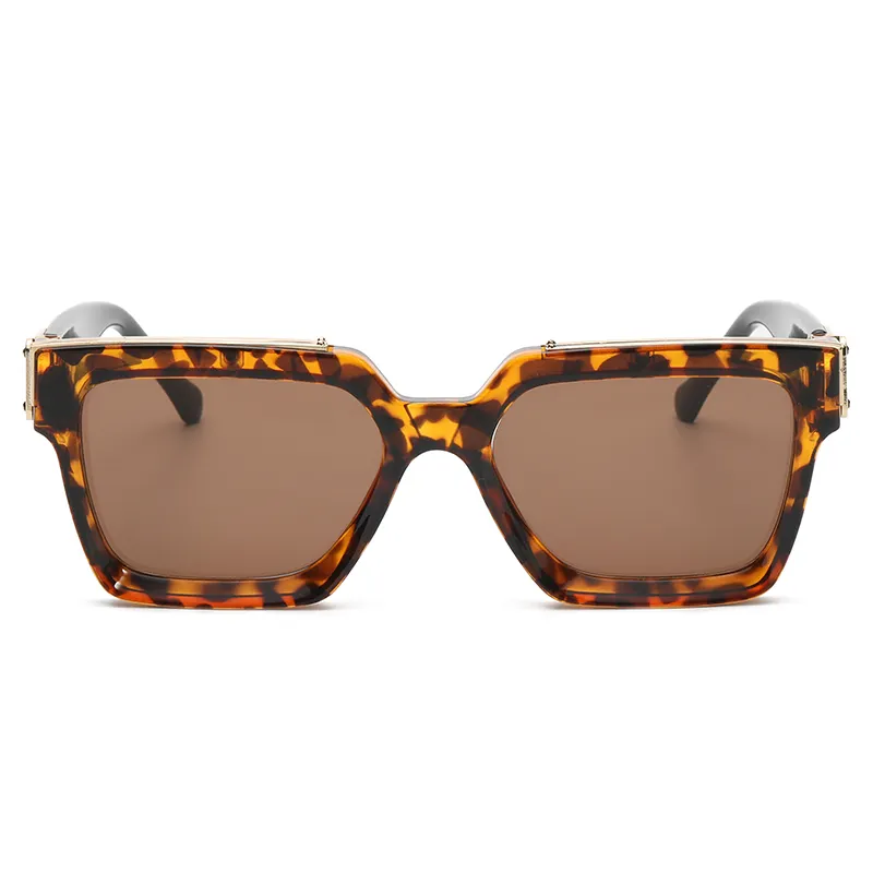 Hot Selling Designer Famous Brands Luxury Women PC Sun Glasses Mens Punk Square Millionaire Sunglasses