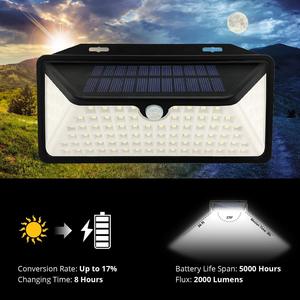 Outdoor IP65 Waterproof Solar Security <b>Lights</b> for Garden 102LED 6000K Daylight 3 Lighting Modes <b>Motion</b> <b>Sensor</b> Wall Mount - Product Image 5