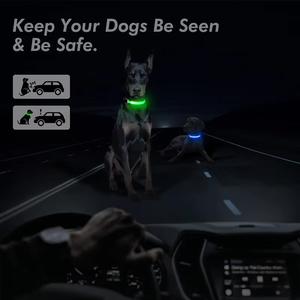 Kalung Anjing LED dengan Lampu Reflektif yang Dapat Disesuaikan, Pola Solid, Anti-Hilang, untuk Penggunaan Malam Hari bagi Anjing - Product Image 3