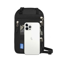 Dompet leher perjalanan paspor RFID, dompet leher perjalanan Anti Maling, dompet perjalanan dengan pemblokir RFID
