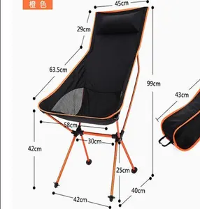 Hot Sell Gute Qualität Lounge Chair Outdoor Camping Stuhl Tragbarer Aluminium Leichter Klappstuhl mit hoher Rückenlehne