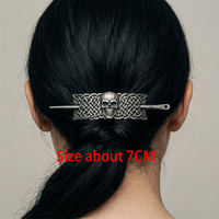 Barrette à cheveux Viking Boussole Dragon, Pince à cheveux Celtique Rune Vegvisir, Épingle à cheveux Gothique Nœuds Nordiques Sorcière Pagan