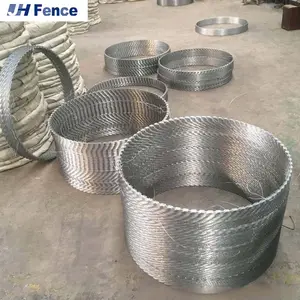 Hot-Dipped Galvanized/PVC Coated Single Coil Concertina Razor Blade Wire Security Guard Stainless Steel Barbed Razor Wire