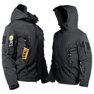 Veste tactique d'opérations spéciales pour hommes, doublée de polaire chaude d'hiver, imperméable, avec capuche, pour la randonnée, le snowboard - Product Image 3