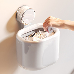 Suction Mounted Bathroom Storage Bin Oval Shape Durable Wall Mount For Cosmetic And Towel Storage - Product Image 3