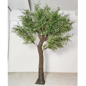Large simulation artificiel olive tree wood outdoor shade plastic ancient olive tree large green leaves faux olive tree