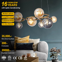Vente chaude Luminaire suspendu décoratif d'intérieur pour salon Lustres ronds de luxe