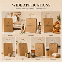 Sacs de shopping en papier kraft personnalisés avec poignées, recyclables, imprimés, pour cadeaux, chaussures, vêtements, emballages avec logo