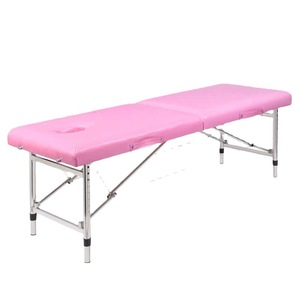Table de massage pliable portable Gan Gang 180x60x65cm en acier inoxydable, hauteur réglable, pour soins esthétiques - Product Image 1