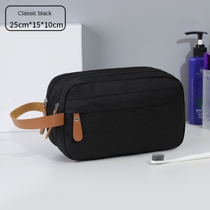 Men's Personalized Name Oxford Grooming Bag Double-layer Large Capacity Washable Bathroom <b>Storage</b> Makeup Organizer - Product Image 5
